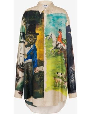 Moschino Printed Silk Twill Shirt - White