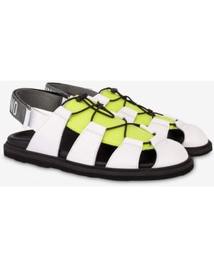 Moschino Calfskin And Nylon Sandals - White