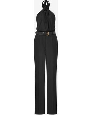 Moschino Viscose Twill Jumpsuit - White
