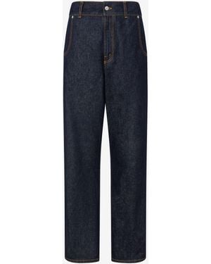 Moschino Denim Pants Laurel Crown Patch - Blue