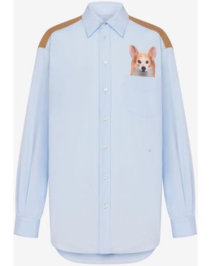 Moschino Printed Cotton Poplin Shirt - Blue