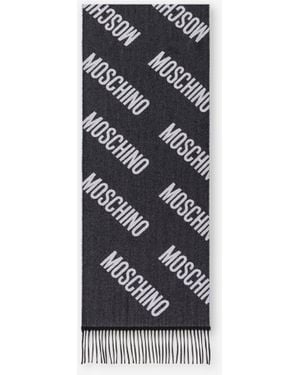 Moschino Wool Jacquard Scarf - Black