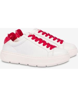 Love Moschino Nappa Leather And Lambskin Sneakers - Pink