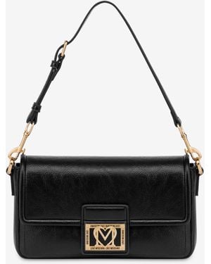 Love Moschino Borsa A Spalla Con Placca Logata - Nero