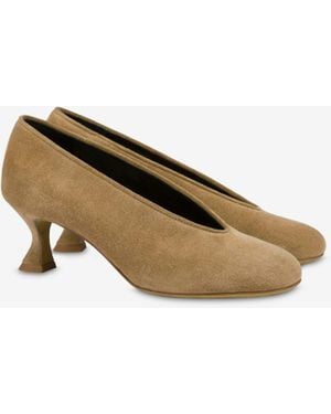 Moschino Duck Suede Pumps - Neutro
