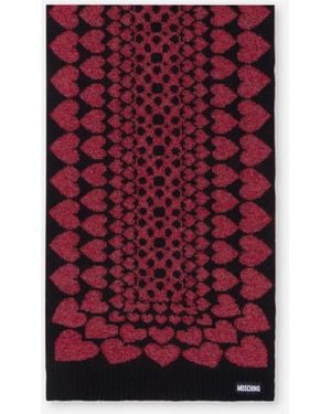 Moschino Inlaid Mohair Blend Scarf - Red