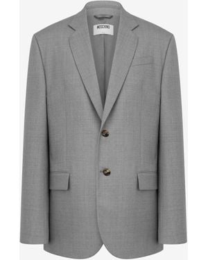 Moschino Wool Canvas Jacket - Grey