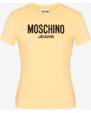 Moschino Printed Cotton Jersey T-Shirt - Metallic