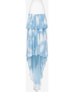 Moschino Long Skirt With "In The Cloud" Print - Blue