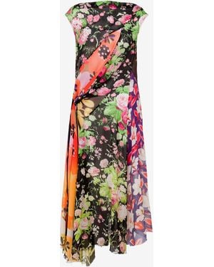 Moschino Printed Silk Georgette Dress - White