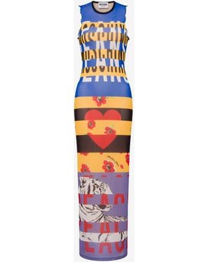 Moschino Printed Tulle Dress - White