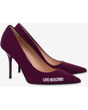Love Moschino Neoprene Rubber Logo Pumps - Purple