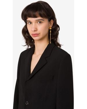 Moschino Metal Drop Earrings - Black