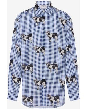 Moschino Cotton Poplin Shirt Archive - Blue