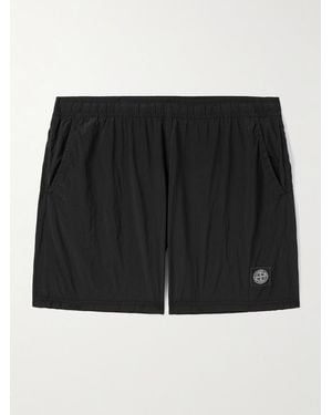 Stone Island Straight-Leg Mid-Length Logo-Appliqued Econyl Nylon Metal Swim Shorts - Black