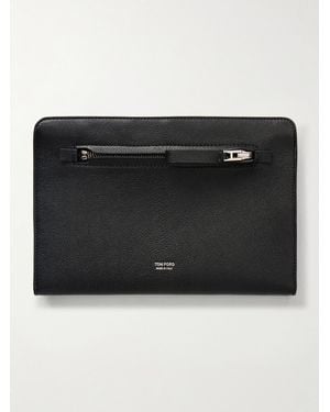 Tom Ford Victor Full-Grain Leather Pouch - Black