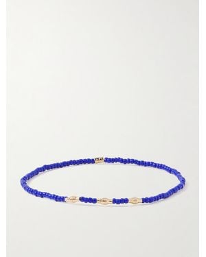 Luis Morais 14-karat Gold Beaded Bracelet - Blue