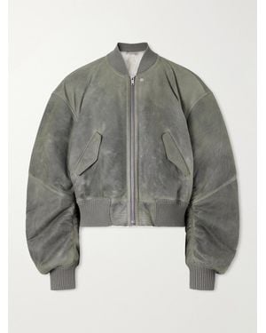 Rick Owens Secchia Shearling Bomber Jacket - Gray