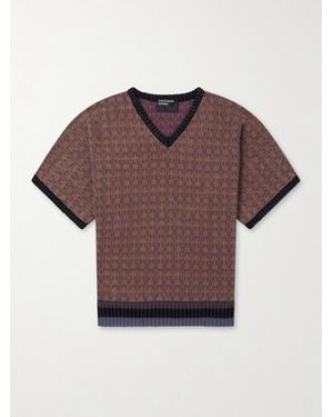 Enfants Riches Deprimes Vienna Cotton-Jacquard Jumper - Purple