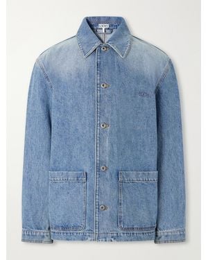 Loewe Logo-embossed Denim Jacket - Blue