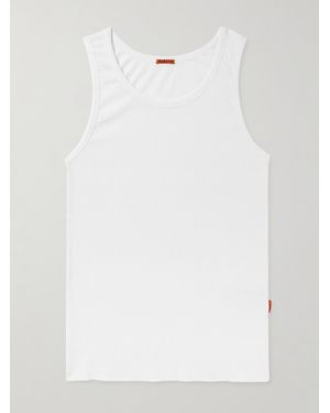 Barena Ribbed Stretch Cotton And Linen-blend Tank - White
