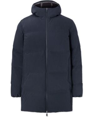 Laminar Quilted Shell Hooded Down Parka - Blue