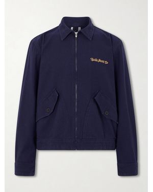 Nudie Jeans Blake Logo-Embroidered Cotton Jacket - Blue