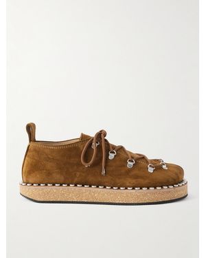 Loewe Rivet Studded Suede Shoes - Brown