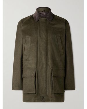J. Mueser Game Corduroy-trimmed Wool Jacket - Green