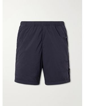 Stone Island Straight-Leg Logo-Appliquéd Garment-Dyed Shell Shorts - Blue