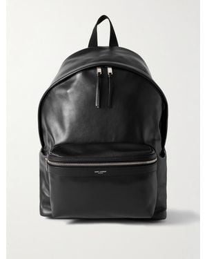 Saint Laurent City Leather Backpack - Black
