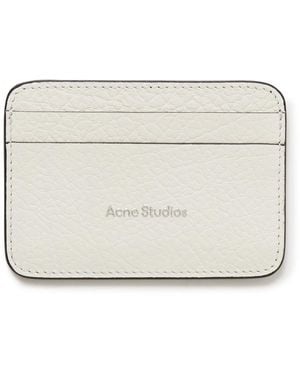 Acne Studios Logo-Print Full-Grain Leather Cardholder - Natural
