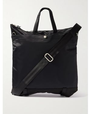 master-piece Lightning Leather-Trimmed Nylon-Twill And Cordura Tote Bag - Black