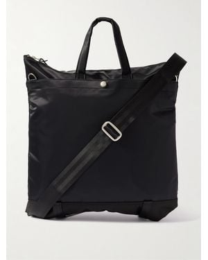 master-piece Lightning Leather-Trimmed Nylon-Twill And Cordura Tote Bag - Black