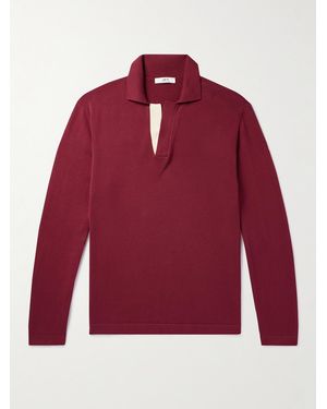 MR P. Colour-Block Cotton Polo Shirt - Red