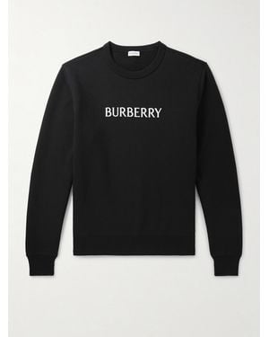 Burberry Logo-print Cotton-jersey Sweatshirt - Black
