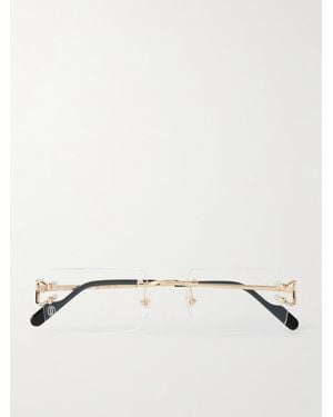 Cartier Rectangle-Frame-Tone Optical Glasses - Natural
