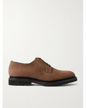 George Cleverley Archie Waxed-Leather Derby Shoes - Brown