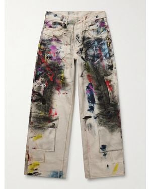 Acne Studios 1981 Wide-leg Trompe L'oeil Printed Jeans - Natural