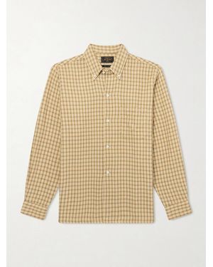 Beams Plus Button-Down Collar Checked Cotton Shirt - Natural