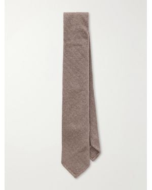 De Petrillo 8Cm Striped Wool And Cashmere-Blend Tie - Natural