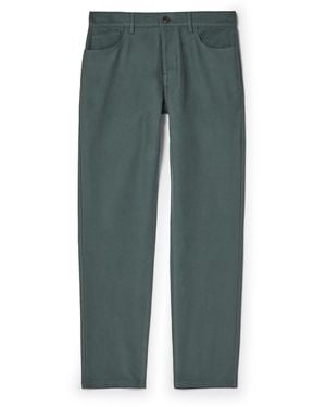 MR P. Straight-Leg Organic Cotton-Moleskin Pants - Green