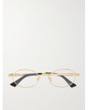 Bottega Veneta Stretch Panthos Oval-Frame-Tone Optical Glasses - Natural