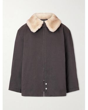 Enfants Riches Deprimes Viktor Shearling-Trimmed Padded Cotton-Twill Jacket - Purple