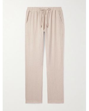 Thom Sweeney Straight-leg Linen Drawstring Trousers - Natural