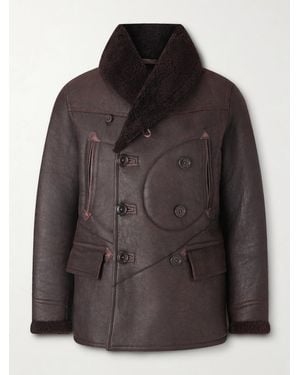 RRL Slim-Fit Double-Breasted Shearling Coat - Black