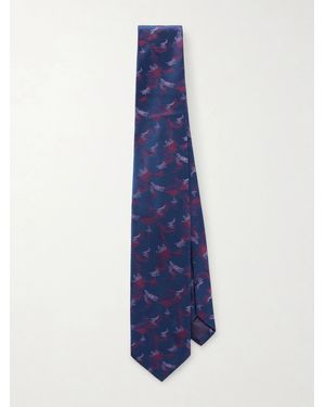 Charvet 8.5Cm Silk-Jacquard Tie - Blue