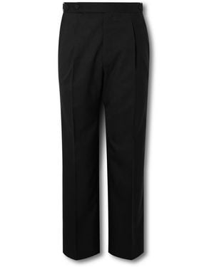 STÒFFA Straight-Leg Pleated Wool Pants - Black