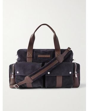 Brunello Cucinelli Leather-trimmed Suede Weekend Bag - Black