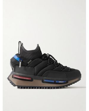 Moncler Genius Adidas Originals Nmd Runner Stretch Jersey-Trimmed Quilted Gore-Tex High-Top Trainers - Black